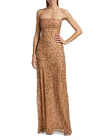 Emma Embellished Tulle Strapless Gown