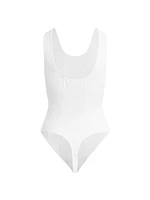 Seamed Scoopneck Bodysuit