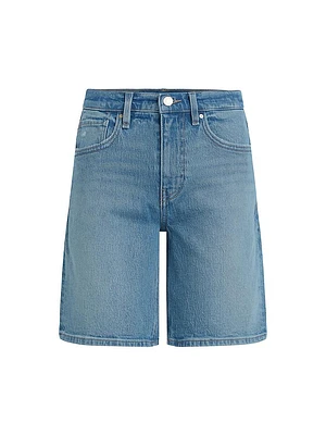 London Low-Rise Long Denim Shorts