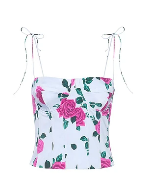 Vintage Rose Satin Bustier Top