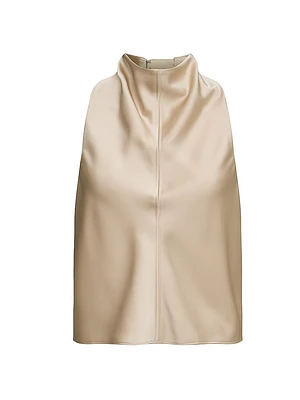 Raven Satin Cowlneck Top