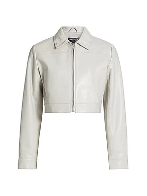 Damiana Leather-Blend Shirt Jacket