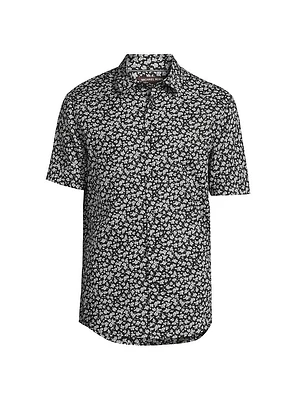 Floral Short-Sleeve Cotton Shirt
