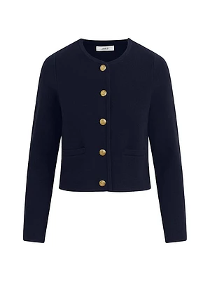 The Talia Cotton-Cashmere Crop Cardigan
