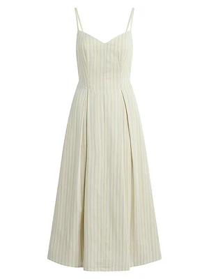 The Rhone Striped Cotton A-Line Midi-Dress