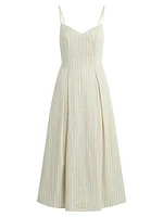 The Rhone Striped Cotton A-Line Midi-Dress