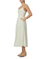The Rhone Striped Cotton A-Line Midi-Dress