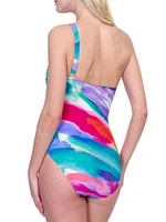 Palma De Mallorca Printed One-Shoulder Swimsuit