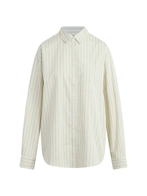The Boyfriend Striped Cotton Button-Front Shirt