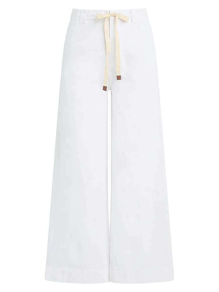 The Addison Cotton-Blend Crop Wide-Leg Pants