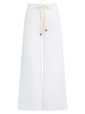 The Addison Cotton-Blend Crop Wide-Leg Pants