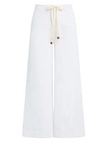 The Addison Cotton-Blend Crop Wide-Leg Pants
