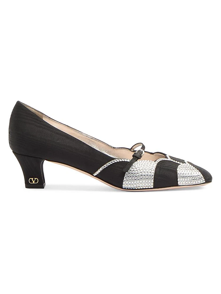 Bowow 45MM Pumps Moirè Fabric with Crystals