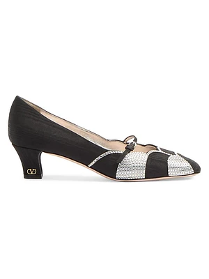 Bowow 45MM Pumps Moirè Fabric with Crystals