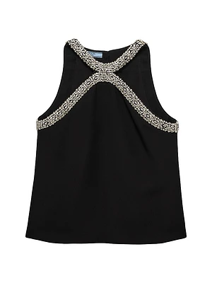Embroidered Cady Top