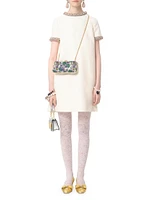 Embroidered Crepe Couture Short Dress