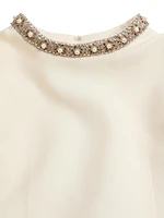 Embroidered Crepe Couture Short Dress