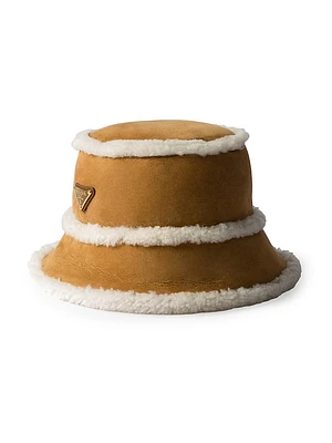 Suede Shearling Bucket Hat