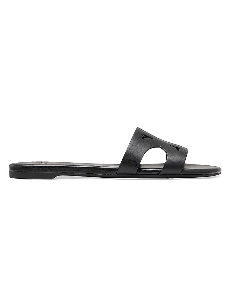Duo Double K Leather Flat Sandals