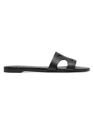 Duo Double K Leather Flat Sandals