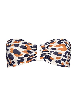 Perle Printed Bandeau Bikini Top