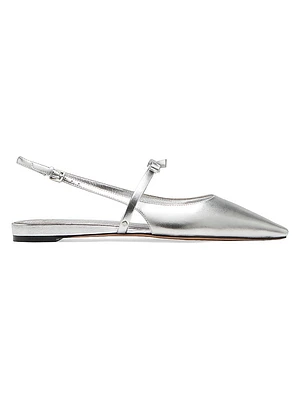 Carolina Metallic Leather Slingback Flats