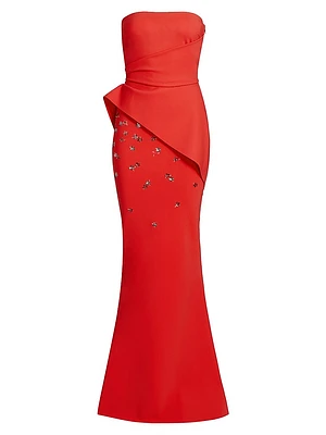 Taro Embellished Peplum Gown