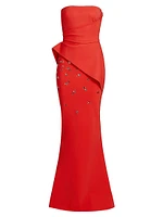 Taro Embellished Peplum Gown