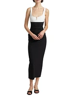 Shohey Two-Tone Midi-Dress