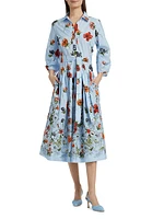 Raya Floral Fit & Flare Shirtdress