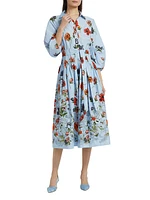 Raya Floral Fit & Flare Shirtdress