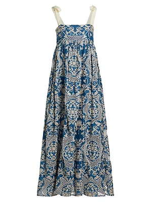 Verbena Ribbons Embroidered Maxi Dress