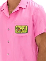 Salty Splendour Silk Short-Sleeve Camp Shirt