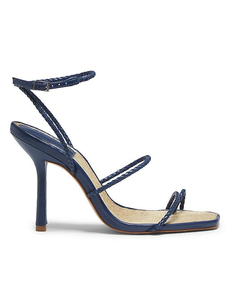 Kaya 100MM Leather Stiletto-Heel Sandals