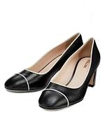 Outline 55MM Suede & Leather Cap-Toe Pumps