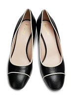 Outline 55MM Suede & Leather Cap-Toe Pumps