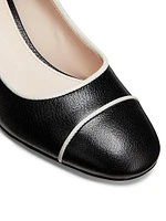 Outline 55MM Suede & Leather Cap-Toe Pumps