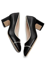 Outline 55MM Suede & Leather Cap-Toe Pumps
