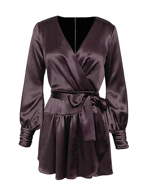 Darla Satin Tie-Waist Minidress
