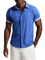 Pidmont Printed Knit Button-Front Shirt