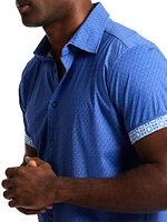Pidmont Printed Knit Button-Front Shirt