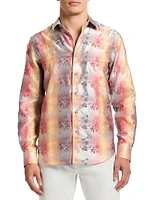 Sunset Trellis Floral Cotton Shirt