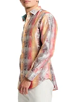 Sunset Trellis Floral Cotton Shirt
