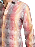 Sunset Trellis Floral Cotton Shirt