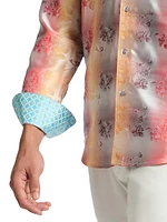 Sunset Trellis Floral Cotton Shirt