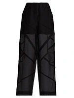 Cotton-Silk Drawstring Parachute Pants