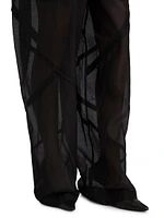 Cotton-Silk Drawstring Parachute Pants