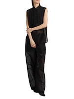 Cotton-Silk Drawstring Parachute Pants