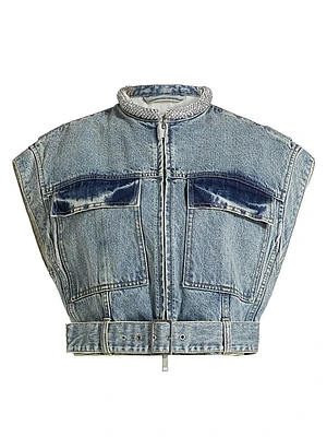 Denim Cropped Vest