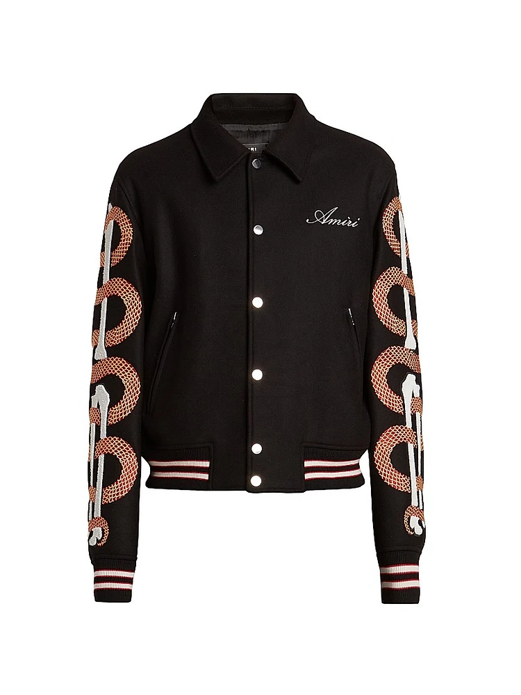 Bones Wool-Blend Varsity Jacket